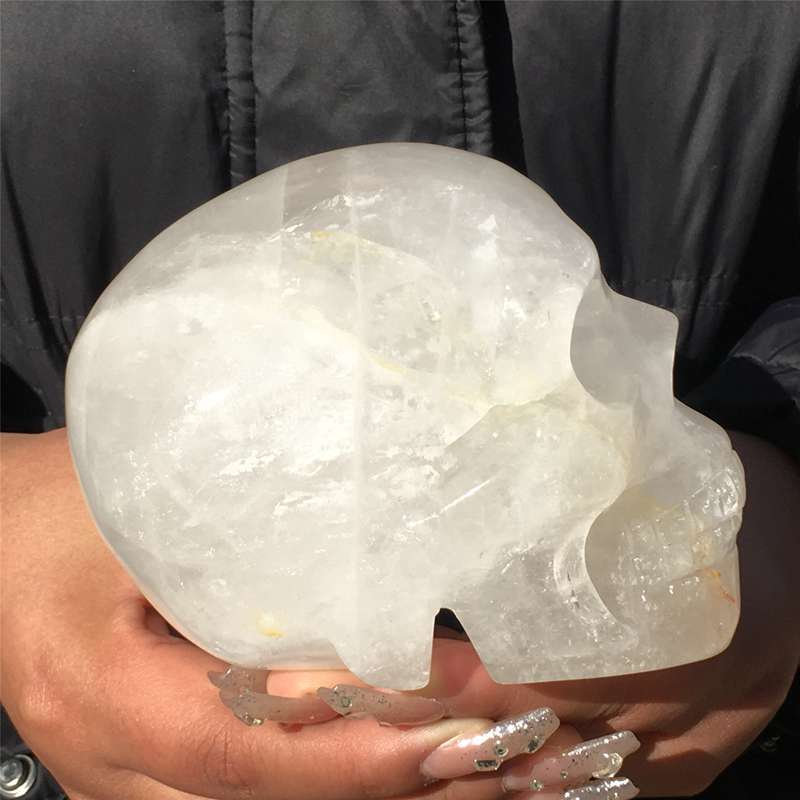 1.07kg Natural clear quartz skull carved Quartz Crystal skull Healing
