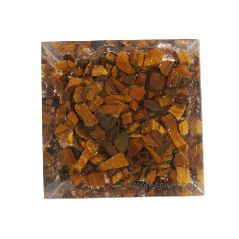 Tiger Eye Orgone Pyramid  Crystal Healing Energy Chakra Free Shipping