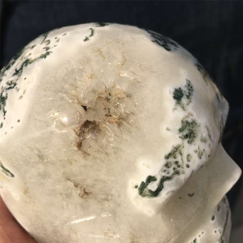 0.65kg Natural agate skull carved Quartz Crystal skull Reiki Energy Healing