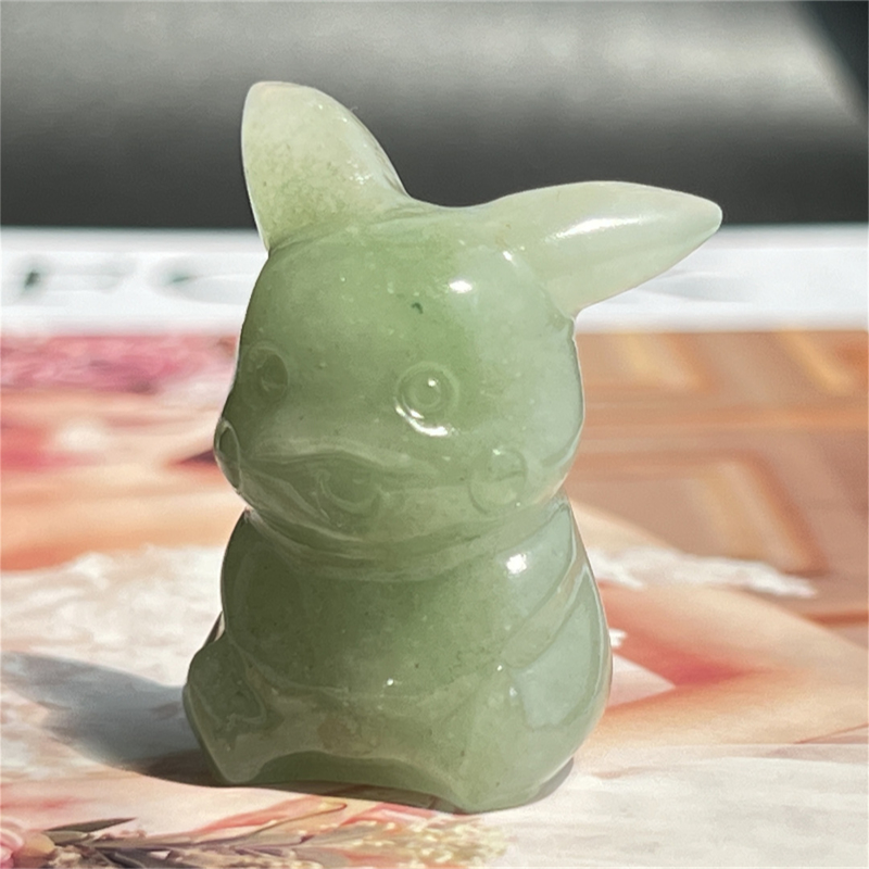 1.5" Natural quartz carved Pikachu skull Quartz crystal skull reiki healing