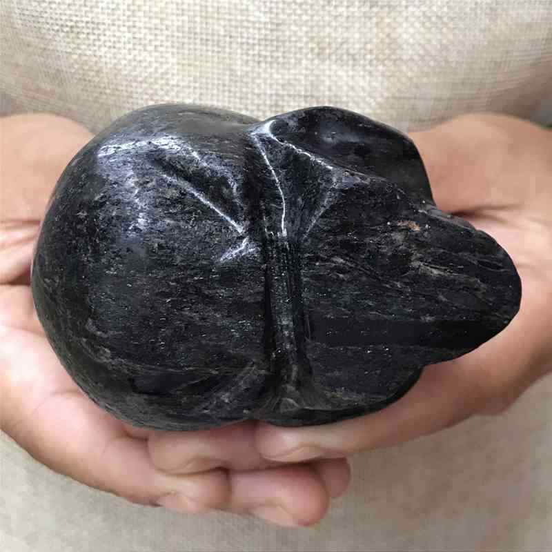0.41kg Natural black jade quartz skull carved Quartz Crystal skull Healing