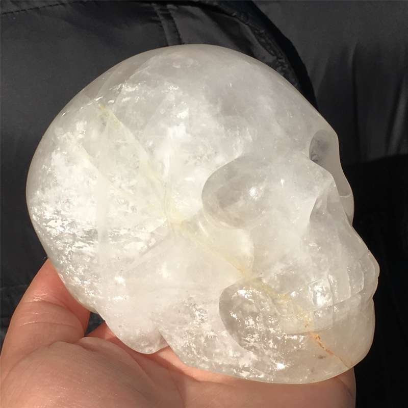 1.07kg Natural clear quartz skull carved Quartz Crystal skull Healing