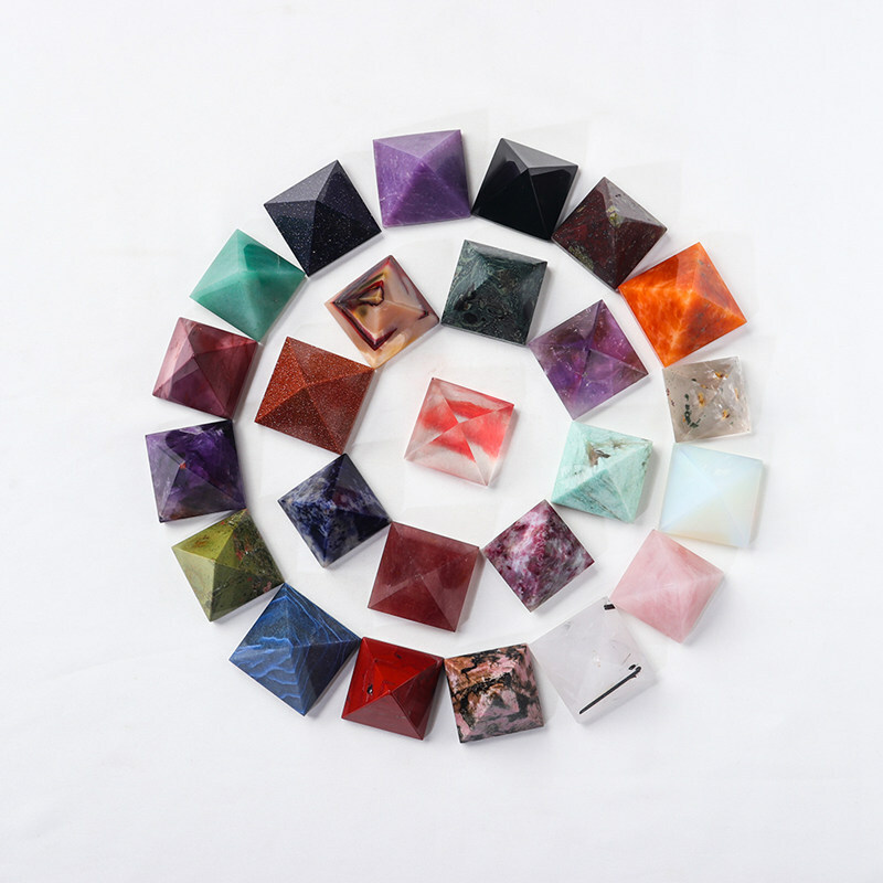 Natural Quartz Crystal Energy Tower Pyramid Healing Reiki Gemstone Decor Gift
