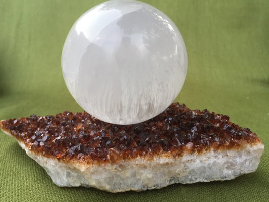 60 mm Selenite Sphere With Stand White Selenite Crystal Sphere Gypsum Reiki Heal