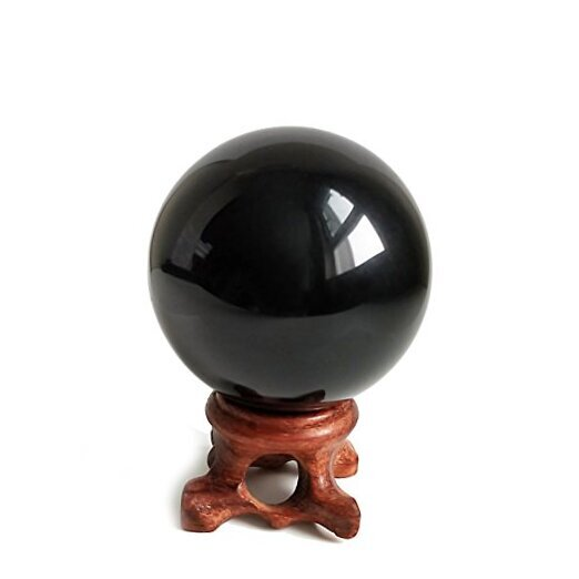 Mina Heal Obsidian Crystal Ball for Fengshui Ball, Meditation, Crystal 50 mm