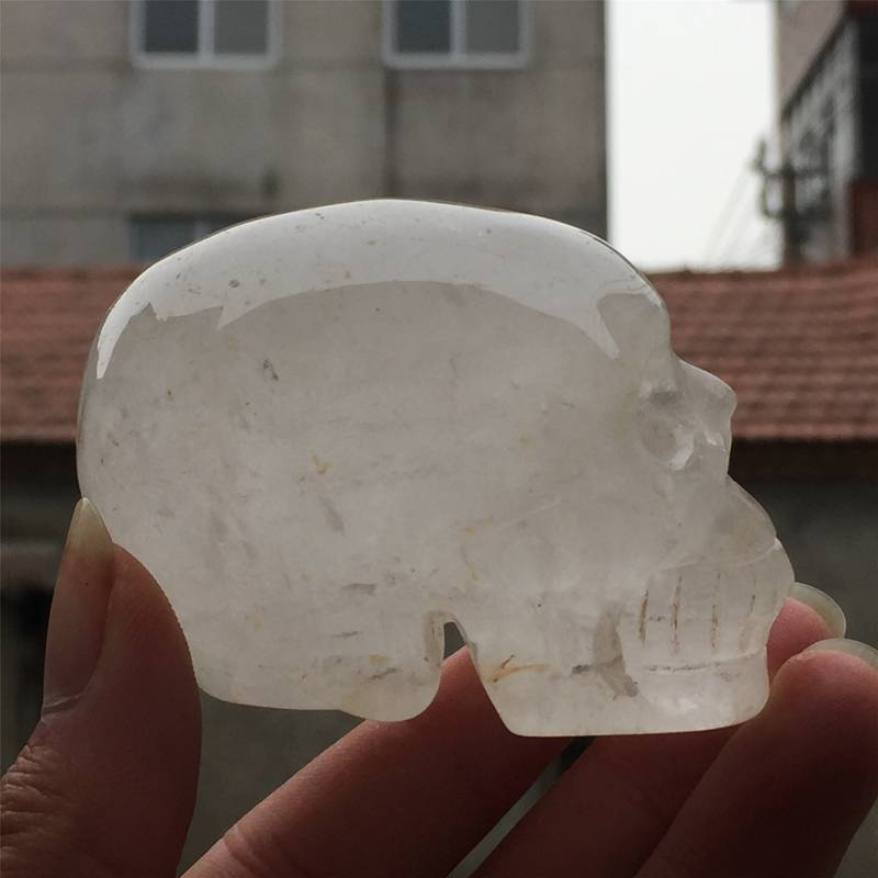 0.24kg Natural clear quartz skull carved Quartz Crystal skull Healing