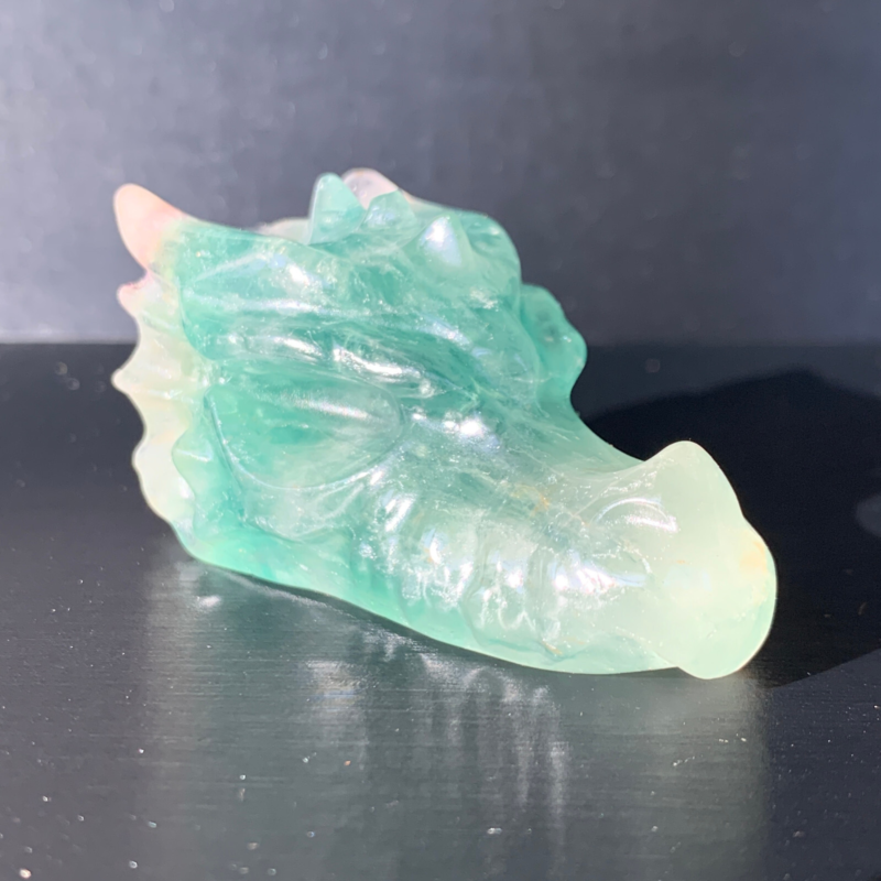 Natural Fluorite Faucet Carving,Reiki Quartz Crystal Skull Decoration 1 Pieces