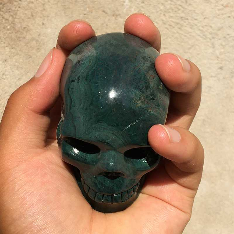 0.34kg Natural agate skull carved Quartz Crystal skull Healing