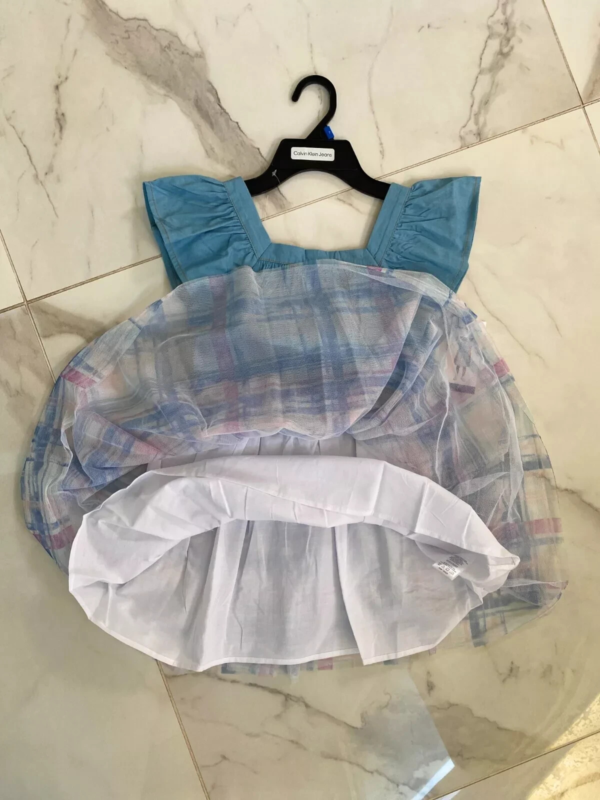 Calvin Klein Little Girls Dress Woven & Chiffon Size 7
