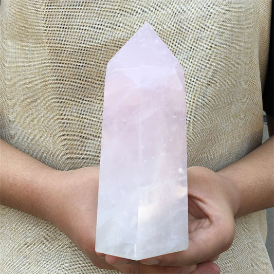 1.07kg Natural Rose quartz obelisk quartz cystal wand point gem healing