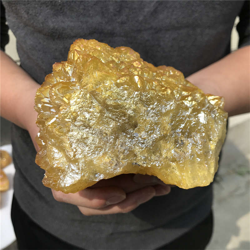 1.25kg Electroplate Rainbow cluster quartz crystal mineral specimen reiki healin