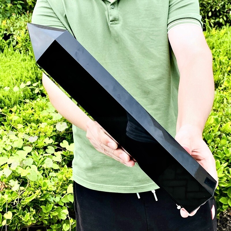 6.72LB Natural obsidian obelisk quartz crystal energy column