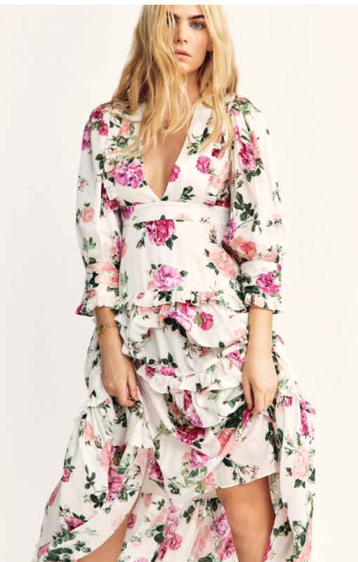 LoveShackFancy  lorencia roses long maxi dress XS 2  NWT $700
