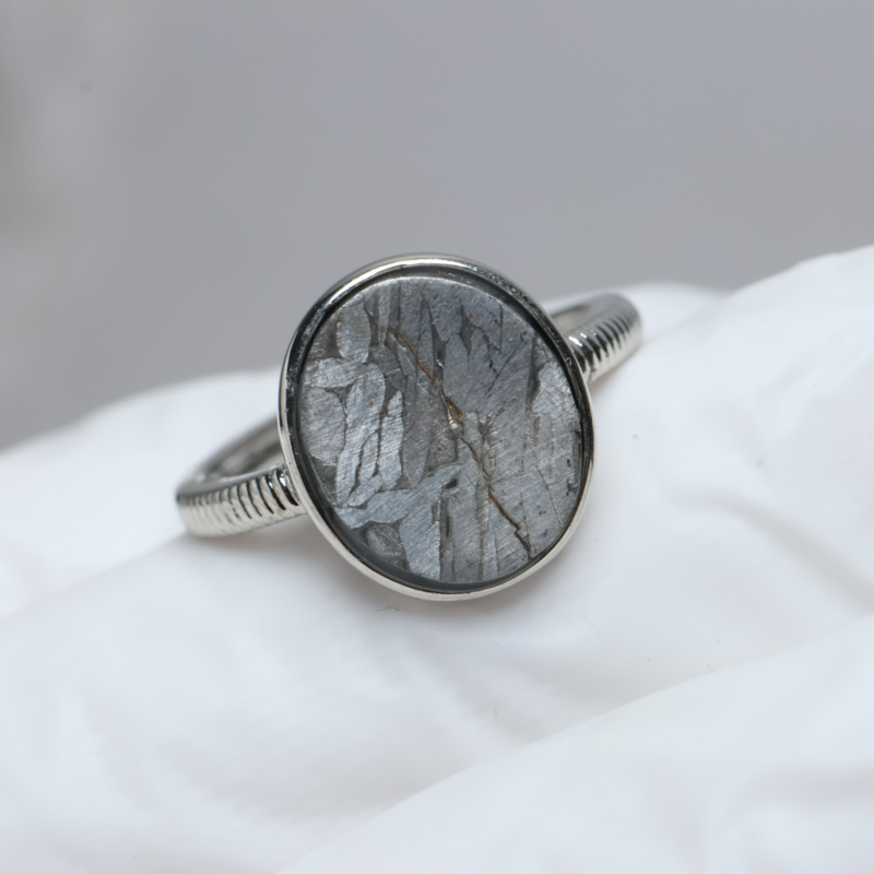 Muonionalusta meteorite RING ,size adjustable Ring R2085
