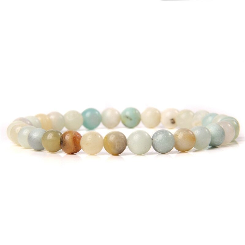 Handmade Natural 6mm Crystal Agates Stretch Bracelet for Women Men Jewelry Gifts