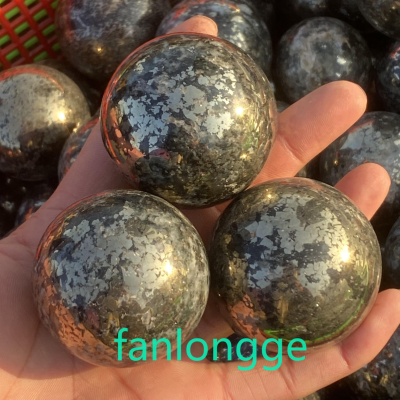 1pc Natural Chalcopyrite Carved sphere quartz crystal Ball Reiki Healing 40mm+