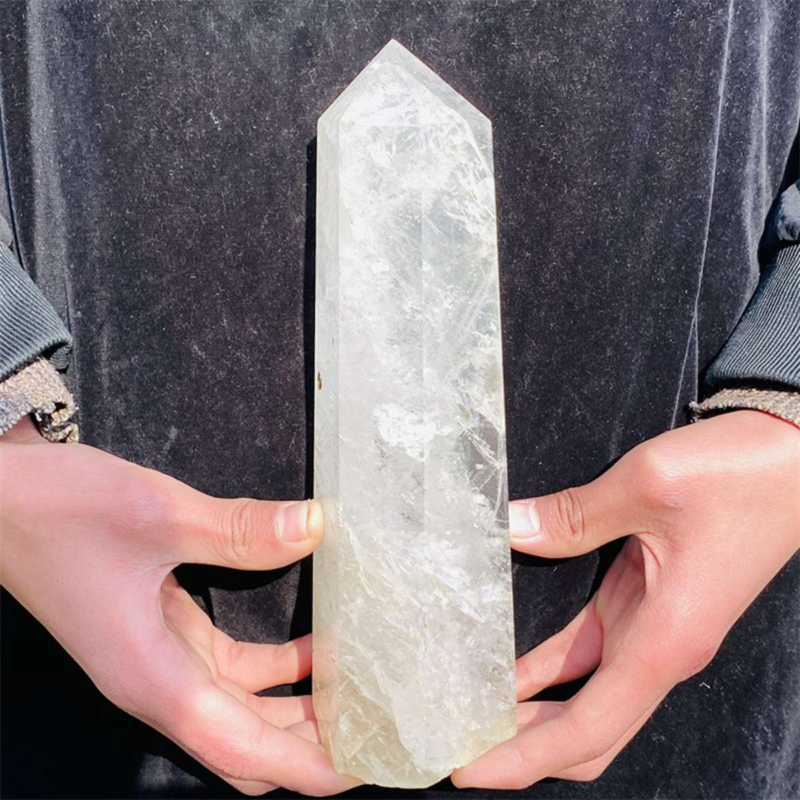 1410g Natural  White Quartz Obelisk Crystal Wand Point Healing Mineral Stone