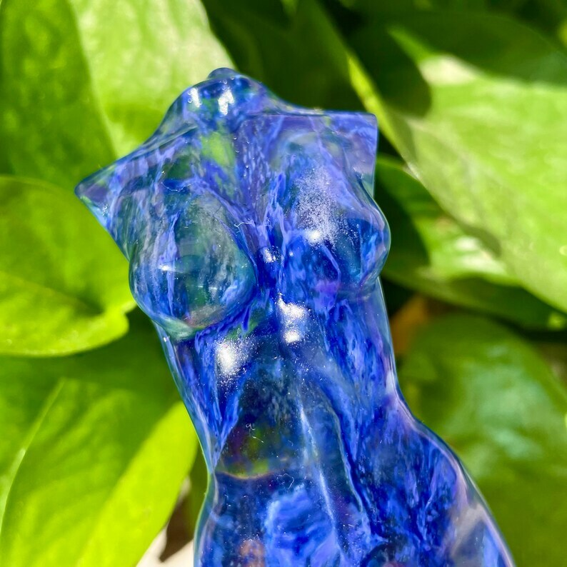 1PC Blue Melting Stone Goddess Crysta Decoration Reiki Heal Collection gift