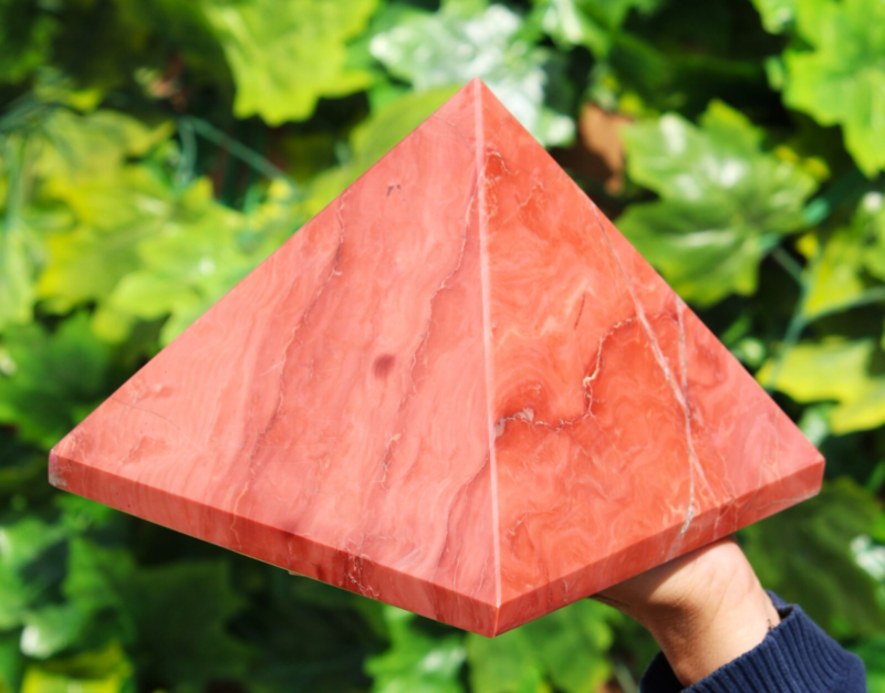 Pink Bustamite Pyramid Crystal Quartz Healing Display Specimen Stone Huge 190mm