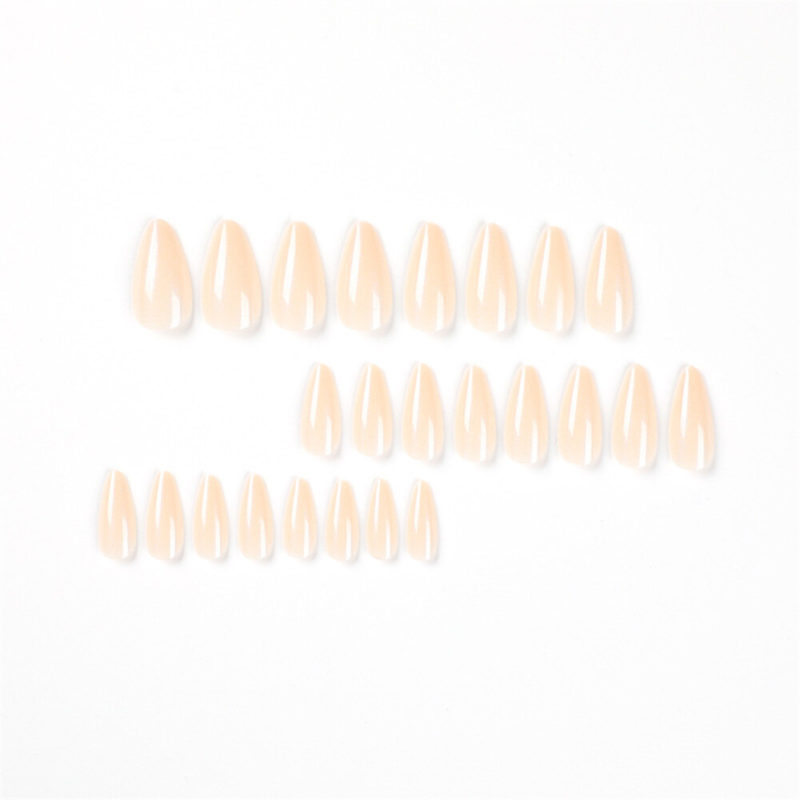 Pearl Rainbow Aurora False Nail Long Almond Press on Nails for Nail Art 24pcs