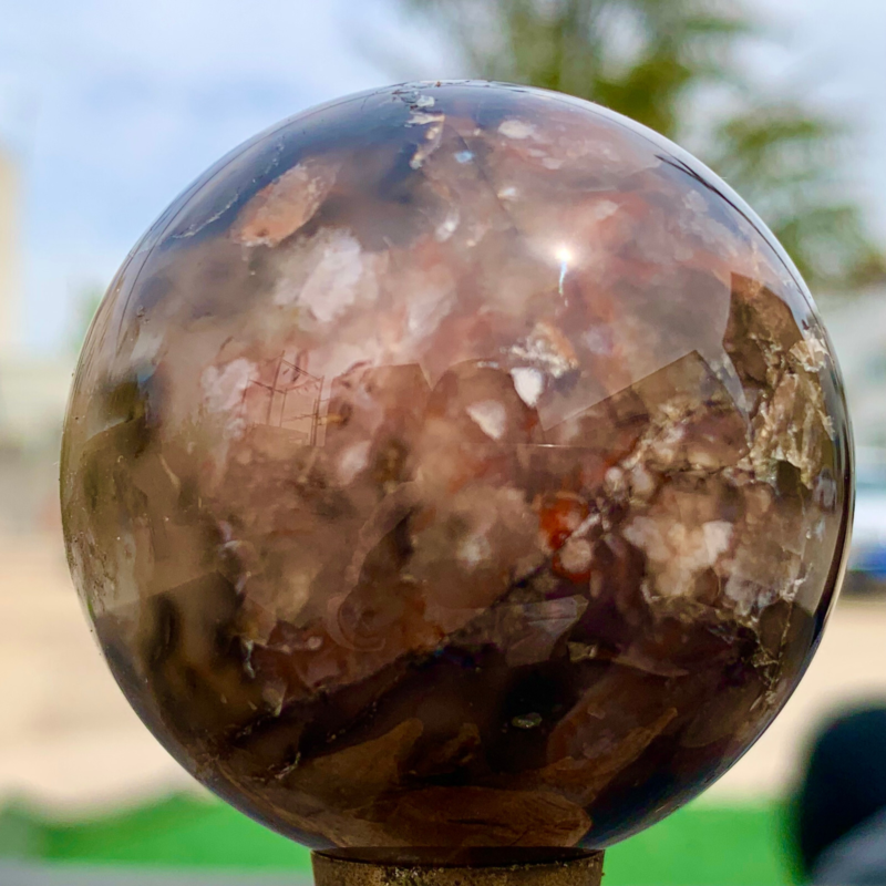 146G Natural Sakura Agate Quartz Sphere healing ball Specimen