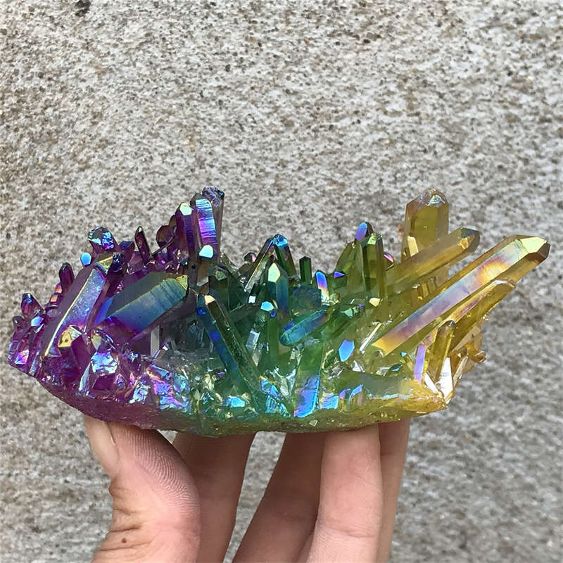 240g Titanium Cluster Quartz Crystal Specimen Mineral Point Healing
