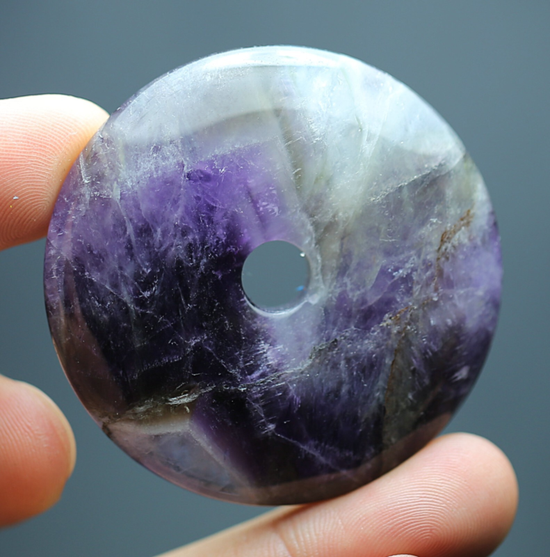 167.5Ct Natural Purple Crystal Amethyst "pyramid" Peace Buckle Pendant Polished