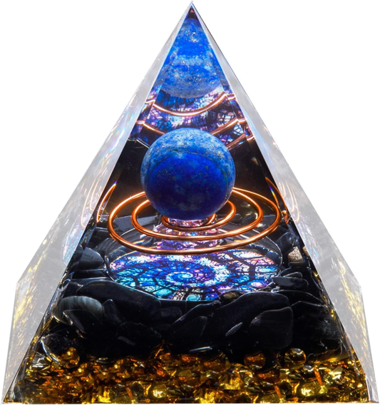 Orgone Crystal Pyramid, Lapis Lazuli Healing Crystal,Orgonite Protection