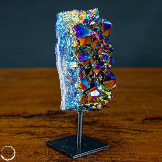 Very Rare AAA+++ Rainbow Aura Amethyst on stand- 400 g