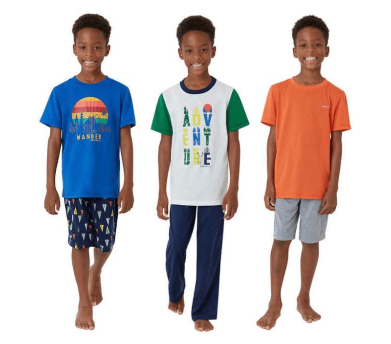 Eddie Bauer Kids Comfy 6 pc Pajama Set Orange Boy&apos;s Sz S 7/8 NWT