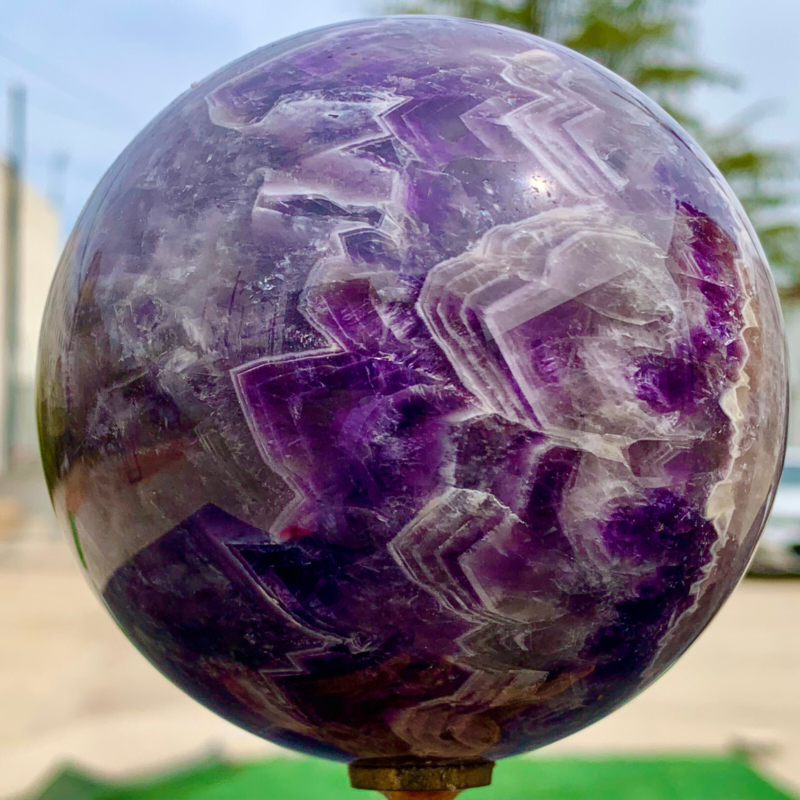 2.39LB Natural beautiful Dream Amethyst Quartz Crystal Sphere Ball Healing