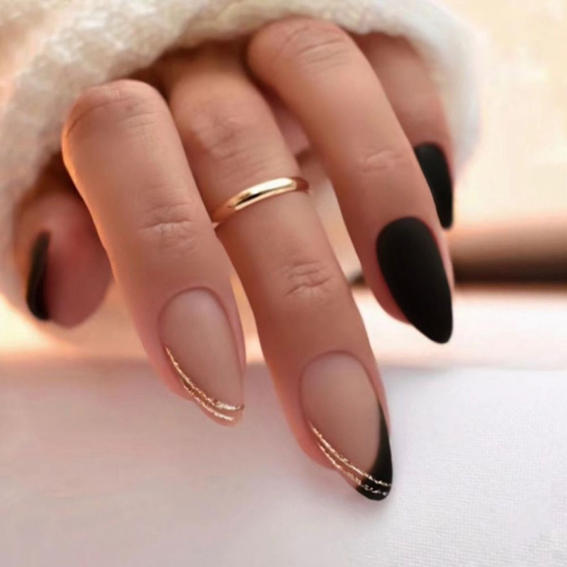 Almond Fake Nials French Press on Nails Manicure Nail Tips  Women