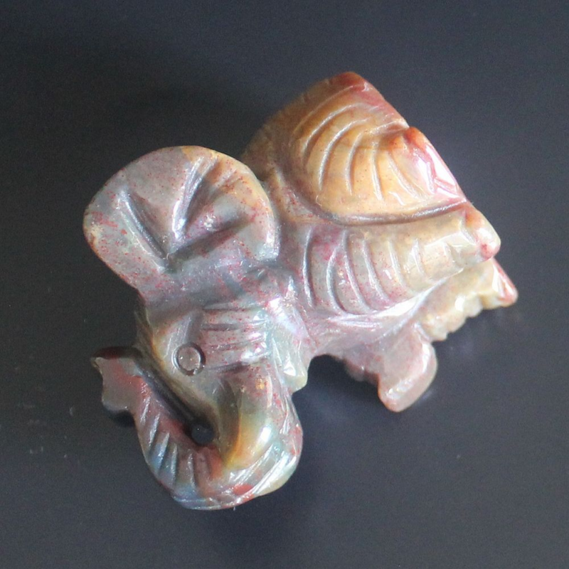 Carved gemstone crystal sitting elephant figurine animal carving home decor 2&apos;&apos;