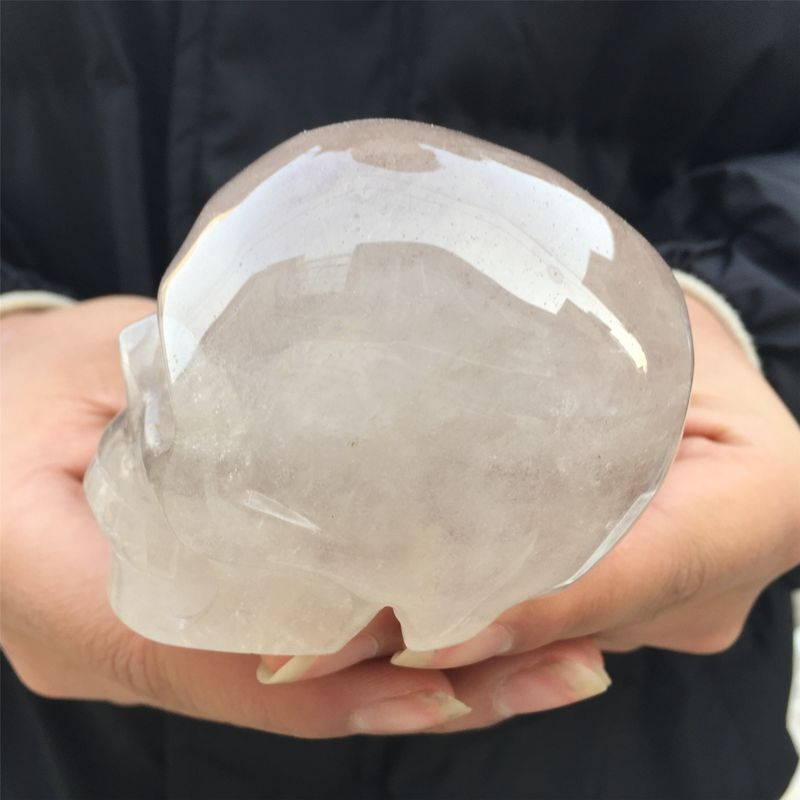0.39kg Natural clear quartz skull carved Quartz Crystal skull Healing