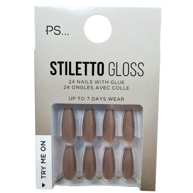 False Nails Press On Fake Tips Stick Coffin Square Full Cover Primark Glue 24pk