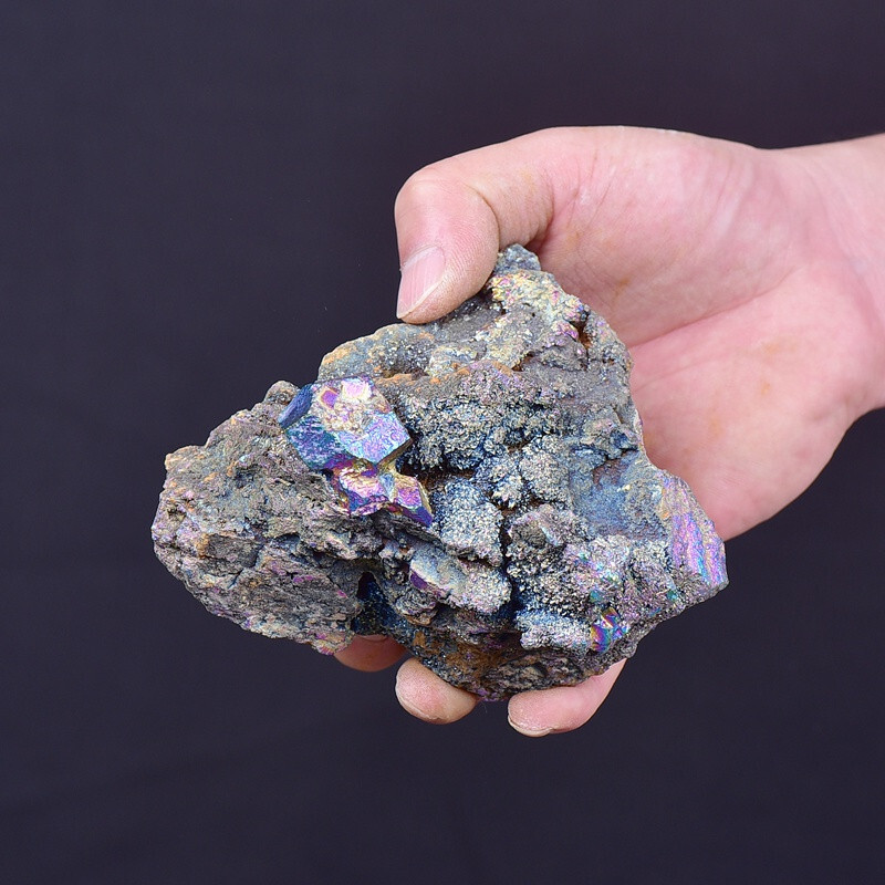 1.43LB Electroplated quartz Calcite mineral specimen for spiritual healing