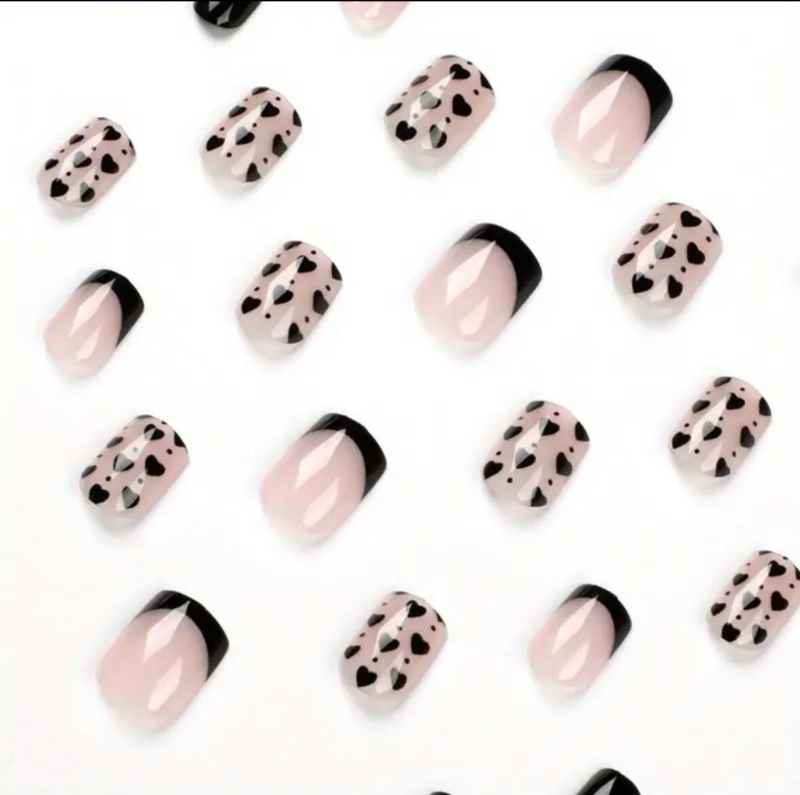 24pcs Press On False Finger Nails Fake Nails Glittered Solid Colours 52 Options