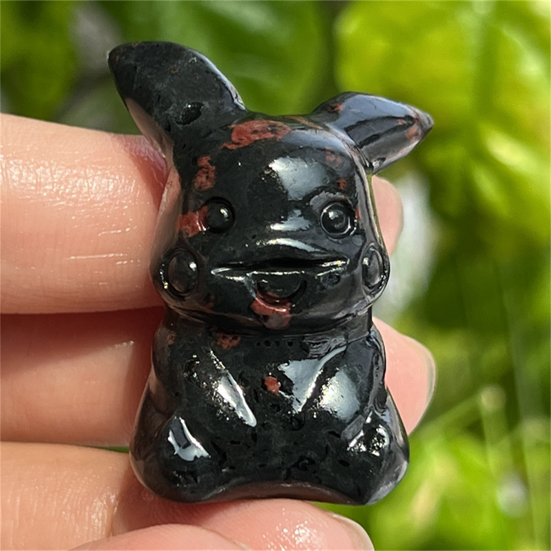1.5" Natural quartz carved Pikachu skull Quartz crystal skull reiki healing