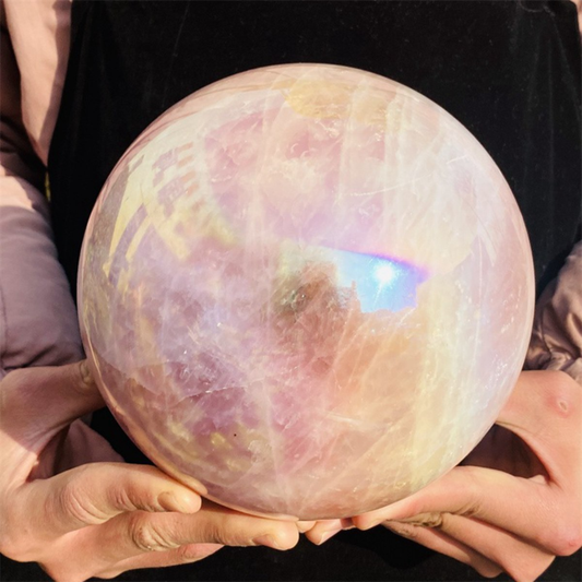 5510g Rose Crystal Ball Treasure electroplated Powder Healing Sphere