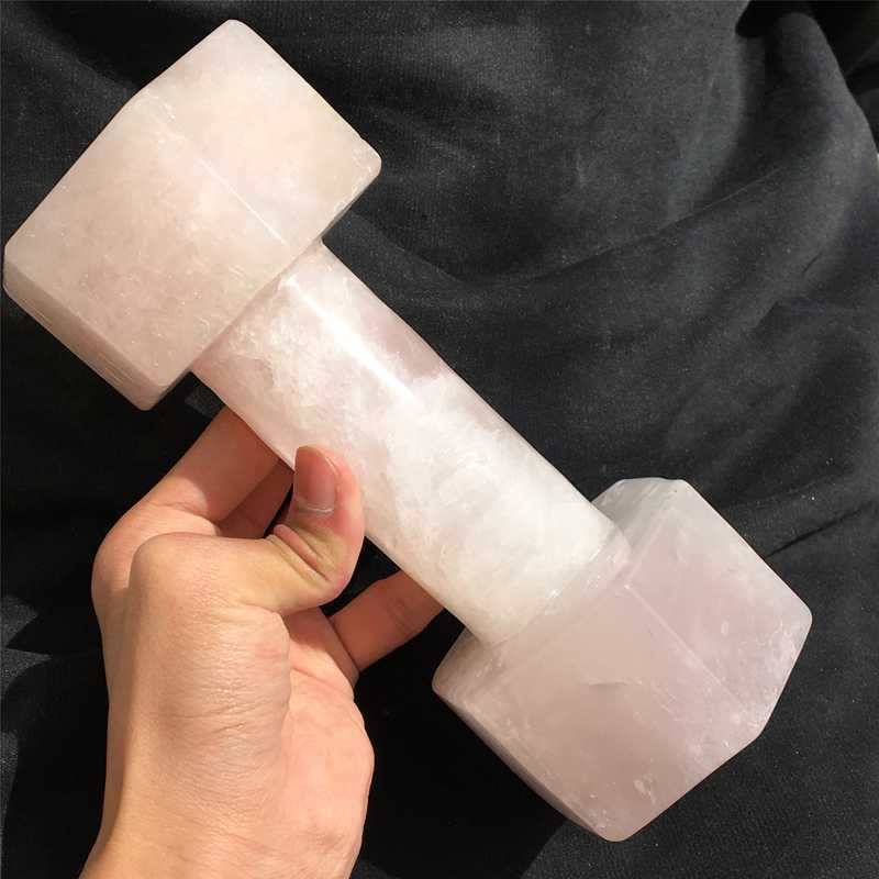 1.96kg Natural rose quartz dumbbell carved Quartz Crystal skull Healing