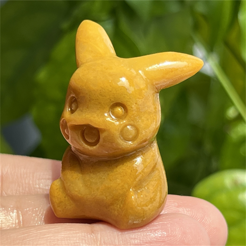1.5" Natural quartz carved Pikachu skull Quartz crystal skull reiki healing