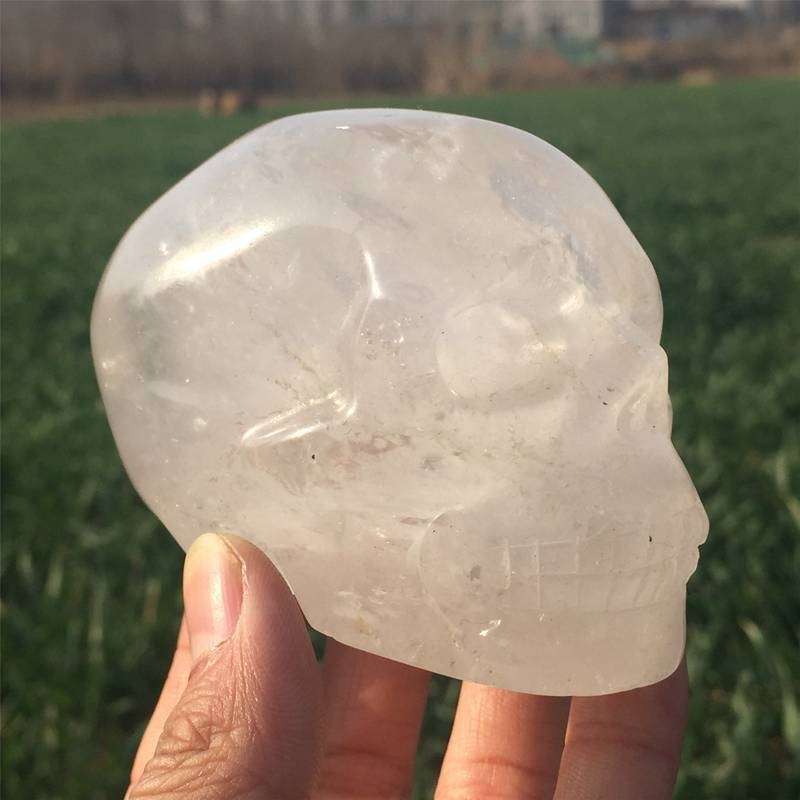0.46kg Natural clear quartz skull carved Quartz Crystal skull Healing
