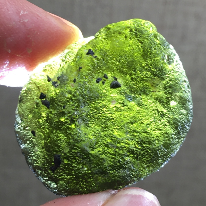 48.1Ct MOLDAVITE From Czech Republic From Meteorite Impact With Chips