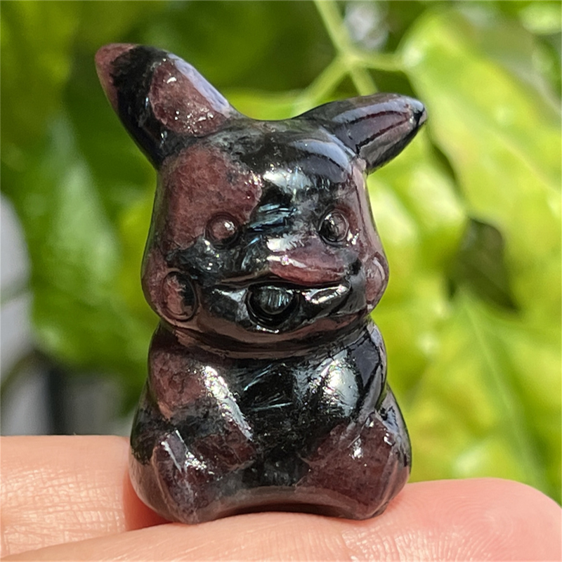 1.5" Natural quartz carved Pikachu skull Quartz crystal skull reiki healing