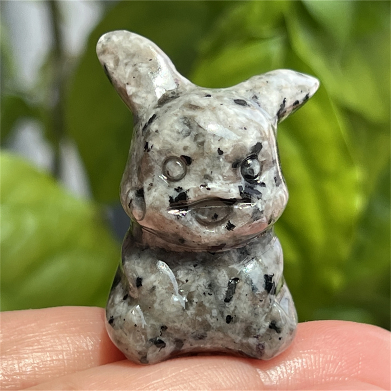 1.5" Natural quartz carved Pikachu skull Quartz crystal skull reiki healing