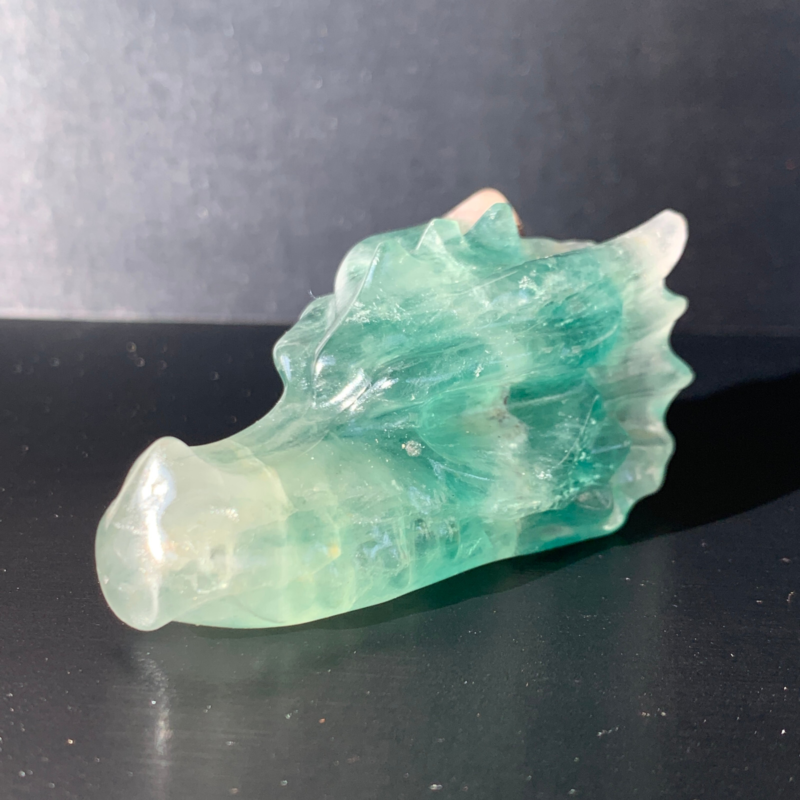 Natural Fluorite Faucet Carving,Reiki Quartz Crystal Skull Decoration 1 Pieces