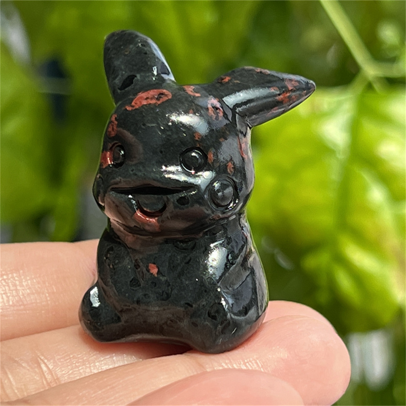 1.5" Natural quartz carved Pikachu skull Quartz crystal skull reiki healing