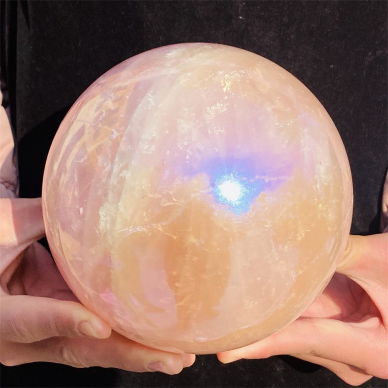 3900g Rose Crystal Ball Treasure electroplated Powder Healing Sphere