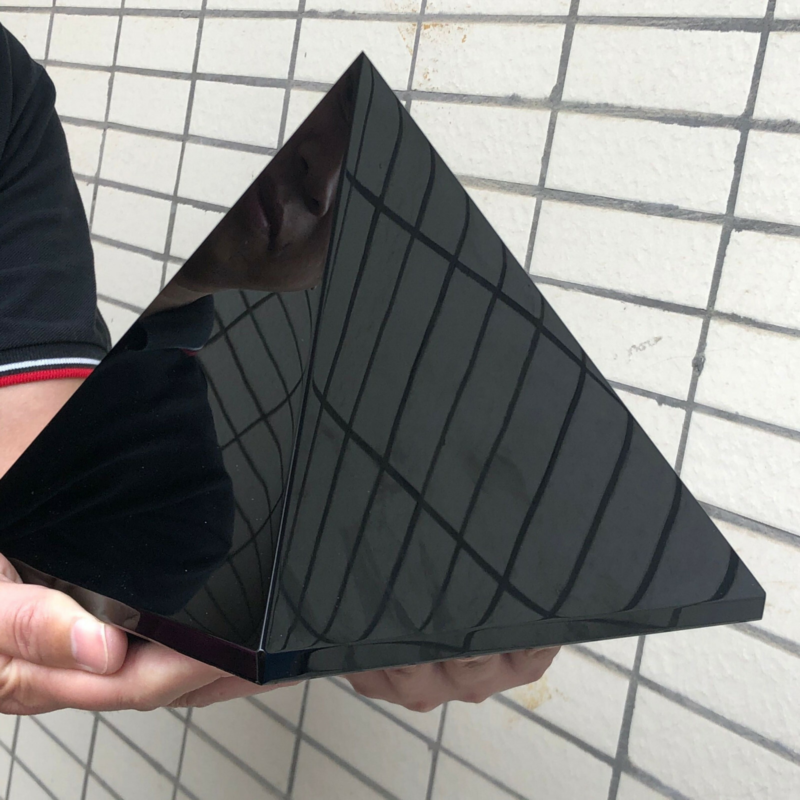 Natural Reiki Energy Charged Black Obsidian Pyramid Crystal  Healing/14.96LB
