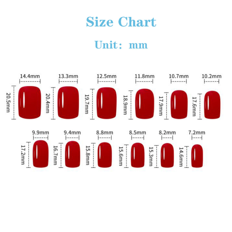 Nude Color Glitter False Nail Medium Square Press on Nails for Nail Art 24pcs